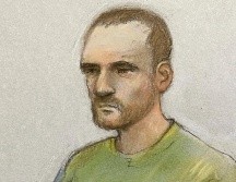 Bosquejo de Marcus Arduini Monzo en el tribunal en Londres. Monzo fue declarado culpable de un asesinato con espada el 25 de junio del 2025. AP / Elizabeth Cook