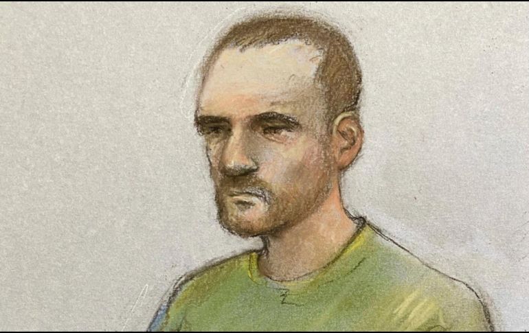 Bosquejo de Marcus Arduini Monzo en el tribunal en Londres. Monzo fue declarado culpable de un asesinato con espada el 25 de junio del 2025. AP / Elizabeth Cook