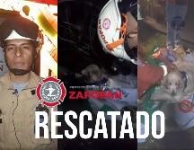 El perro fue trasladado a una clínica veterniaria para confirmar que no tuviera lesiones internas. ESPECIAL / FACEBOOK Protección Civil y Bomberos Zapopan