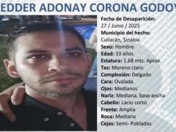 Fue visto por última vez en la colonia Colinas de la Rivera, en la capital del estado de Sinaola. ESPECIAL