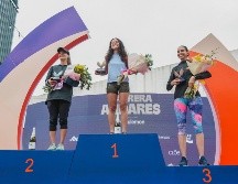 Tatiana Toro, Nancy Plascencia y Martha Aceves, ganadoras 10K femenil en la segunda edición de la carrera Andares. GENTE BIEN JALISCO / Cortesía Andares
