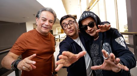 Adal Ramones y los hermanos Germán y Freddy Ortega compartieron la felicidad que les genera traer a Guadalajara una puesta en escena tan grande. EL INFORMADOR/ H. Figueroa