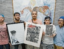 Pablo López, Sergio Morales, Diego Oropeza, Rubén Aguilar y Edgar Estrada presentan su arte. EL INFORMADOR/ H. Figueroa