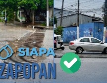 El socavón de Agua Blanca en Zapopan se había formado el pasado sábado 5 de julio. ESPECIAL / Siapa