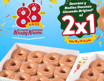 Krispy Kreme premia a sus fieles clientes con el 2x1 en docenas y medias docenas de donas. X/@krispykrememx
