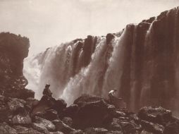 El Salto de Juanacatlán en su esplendor, cuando sus caídas de agua eran símbolo de belleza y motivo de asombro en Jalisco. INAH.