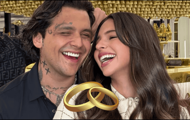 Ángela y Nodal cumplen su primer año de casados. ESPECIAL / IG / @micky_hair