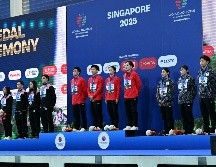 México (L) finalizó con 426.30 unidades, repitiendo la medalla de plata, detrás de China (C), mientras que Japón (D) completó el podio con una puntuación de 409.65. AFP / ARCHIVO