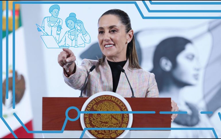 La Presidenta aseguró que la Jefa de Gobierno de la Ciudad de México ya trabaja en una iniciativa que busca proteger la labor de los actores de doblaje mexicanos de los abusos que puedan suscitarse por el uso de Inteligencia Artificial. EFE / M. Guzmán