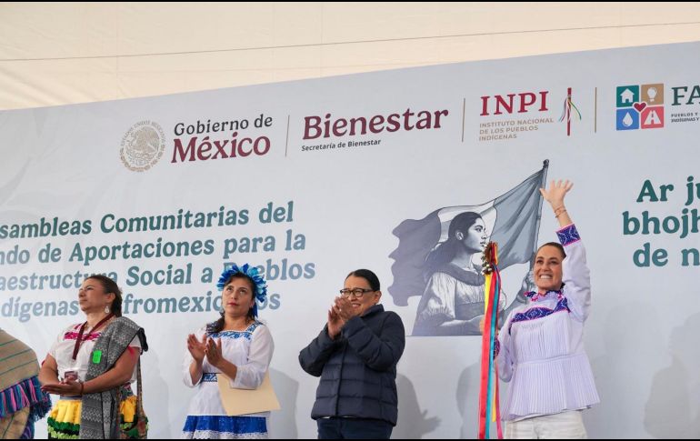 Durante las Asambleas Comunitarias del Fondo de Aportaciones para la Infraestructura Social a Pueblos Originarios, Indígenas, Montiel reconoció el acuerdo de Sheinbaum Pardo con el mandatario estadounidense. SUN / PRESIDENCIA DE MÉXICO