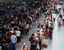 Las intensas lluvias inundaron parte de la principal terminal aérea de la Ciudad de México. SUN / D. S. Sánchez