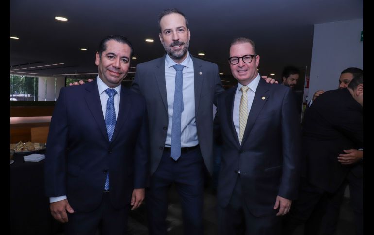 Juan Carlos Orea, Juan Pablo García Rulfo y Javier Bercovici. GENTE BIEN JALISCO / C. Jimeno