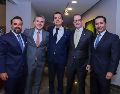 Diego Bouquet, Checo Barrera, Joel Hernández, David Bercovici y Juan Carlos Orea durante el 137 aniversario de la Cámara de Comercio de Guadalajara. GENTE BIEN JALISCO / Revista del 15 de agosto 2025