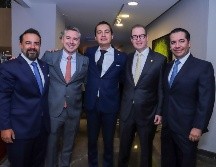 Diego Bouquet, Checo Barrera, Joel Hernández, David Bercovici y Juan Carlos Orea durante el 137 aniversario de la Cámara de Comercio de Guadalajara. GENTE BIEN JALISCO / Revista del 15 de agosto 2025