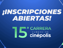 La justa se realizará el domingo 7 de septiembre de 2025 y se correrá en las distancias de 5, 10 y 15 kilómetros, bajo las bases establecidas por la organización. CORTESÍA/ Cinépolis