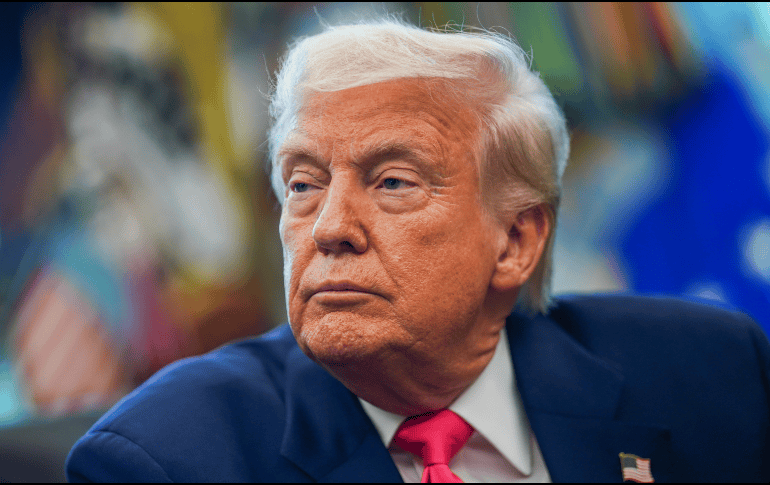 El mandatario estadounidense elogió su supuesto plan para acabar con la delincuencia y aseguró que México y Canadá hacen lo que su Administración pida. EFE/W. OLIVER