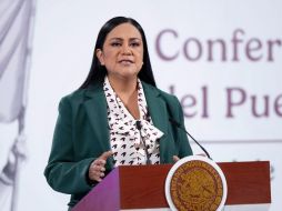 La secretaria del Bienestar recordó que este programa es para reconocer a las mujeres. ESPECIAL/X @A_MontielR