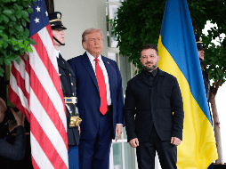El presidente de Estados Unidos, Donald Trump, recibió este lunes en la Casa Blanca a su homólogo de Ucrania Volodímir Zelenski. EFE / Y. Gripas