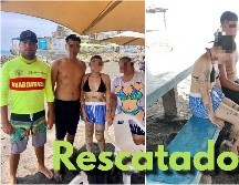 Tres personas sin la posibilidad de salir del mar fueron rescatadas por el elemto guardavidas. ESPECIAL / FACEBOOK Protección Civil Estatal Colima