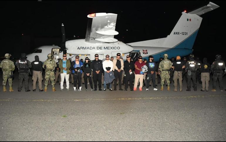 Las 14 personas detenidas fueron puestas a disposición del agente del Ministerio Público. ESPECIAL / X: @OHarfuch