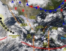 El Servicio Meteorológico Nacional emitió un pronóstico extendido a 96 horas a partir del lunes 25 de agosto. CONAGUA.