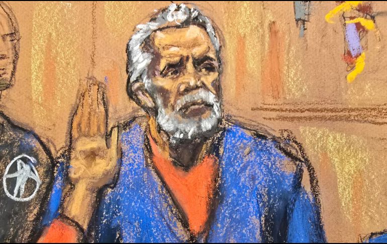 Ismael 'el Mayo' Zambada durante el juicio realizado en un tribunal federal este lunes, en Nueva York. EFE/ Jane Rosenberg