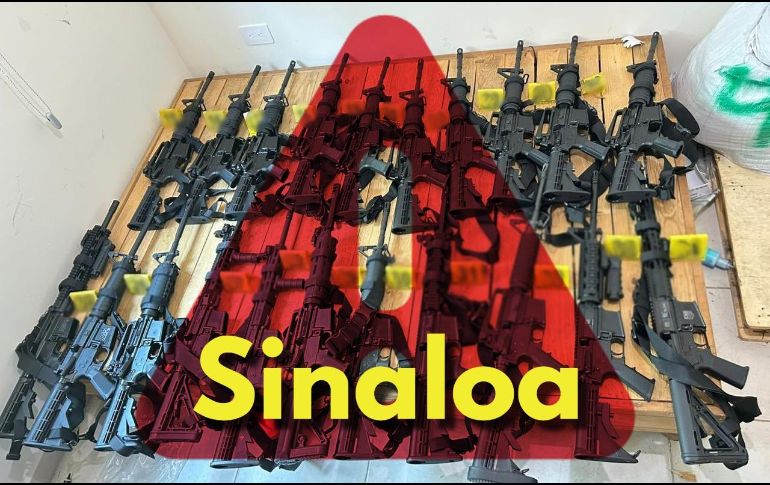 Logran importante aseguramiento de armas en Sinaloa. ESPECIAL / X: @OHarfuch