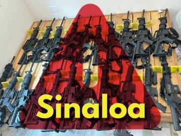 Logran importante aseguramiento de armas en Sinaloa. ESPECIAL / X: @OHarfuch