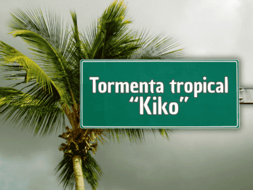 La tormenta tropical "Kiko", apuntó el SMN, se mantiene al suroeste de la península de Baja California, mientras se fortalece rápidamente. ESPECIAL /  CANVA