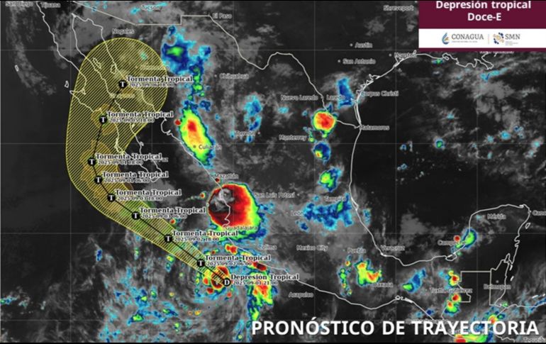 El viernes el fenómeno podría tocar tierra como tormenta tropical. X/conagua_clima