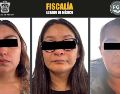 Claudia “N”, Citlalli “N” y Gloria “N” han sido señaladas por su probable intervención en el homicidio de siete menores de edad. X / @FiscaliaEdomex