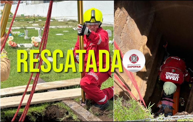 Durante las labores de rescate, la zona fue asegurada por elementos policiales para permitir el trabajo de los rescatistas. ESPECIAL / Protección Civil y Bomberos de Zapopan