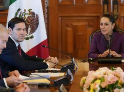 La Presidenta de México, Claudia Sheinbaum, se reunió ayer miércoles que tuvo con el secretario de Estado de Estados Unidos, Marco Rubio. AFP / J. Martin