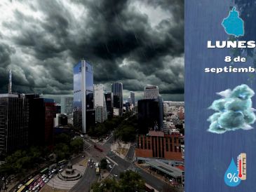 Después del mediodía se prevé un ambiente caluroso, con cielo medio nublado a nublado, además de lluvias fuertes y granizadas en la CDMX, según la SGIRPC. ESPECIAL / SUN y CANVA
