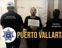 El detenido le habría robado a un ciudadano 200 mil pesos. ESPECIAL / Comisaría de Seguridad de Puerto Vallarta