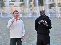 Saúl Álvarez y Terence Crawford se enfrentarán este sábado, en el imponente y moderno estadio Allegiant. AFP / D. Becker