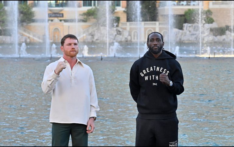 Saúl Álvarez y Terence Crawford se enfrentarán este sábado, en el imponente y moderno estadio Allegiant. AFP / D. Becker