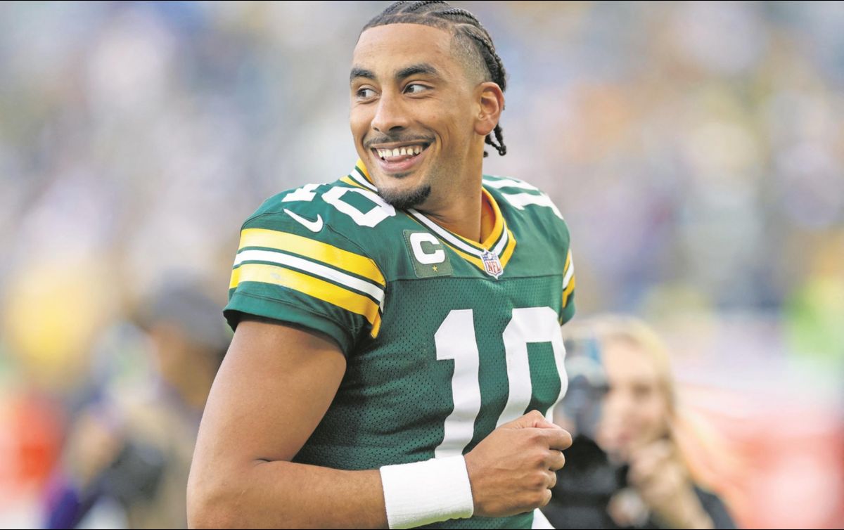 Jordan Love, mariscal de campo de los Packers, uno de los jugadores decisivos del duelo pasado ante Detroit. AFP/J. Fisher
