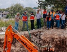 La Presidenta de Guadalajara, Vero Delgadillo, inspeccionó la reparación del socavón que se formó el jueves pasado en la Avenida Jesús Reyes Heroles. ESPECIAL