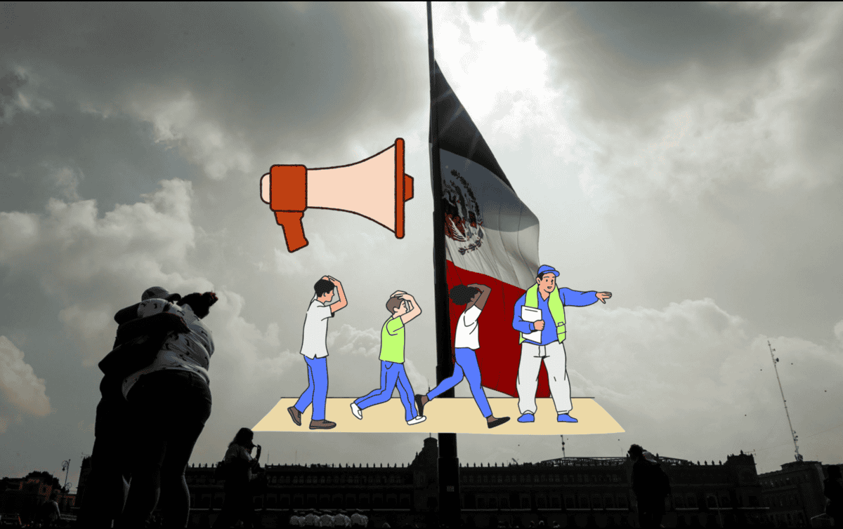 Hoy, viernes 19 de septiembre, a las 12:00 p.m., se llevó a cabo el Simulacro Nacional 2025 y participaron civiles en el Zócalo de Ciudad de México. EFE/ ARCHIVO