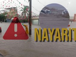 Elementos de Protección Civil de Bahía de Banderas iniciaron las labores para intentar rescatar las camionetas. ESPECIAL / Protección Civil y Bomberos Bahía de Banderas