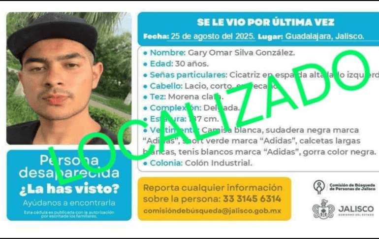 “Localizado con vida, gracias a Dios Gary ya está con nosotros