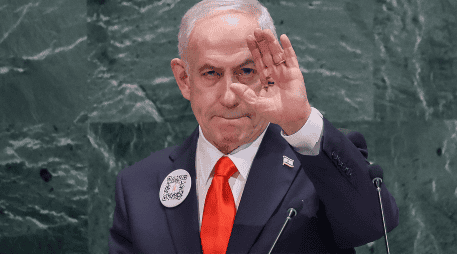 Netanyahu otorgó un discurso de resistencia y negó todas las acusaciones de genocidio y guerra de hambre en Gaza. EFE / EPA / SARAH YENESEL