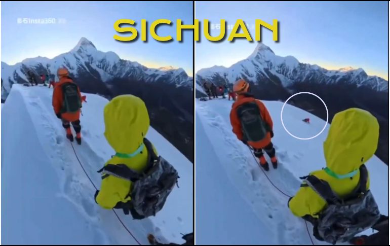 Este es el contexto del video viral que circula en redes sociales en el que un excustionista cayó de una montaña en China. ESPECIAL