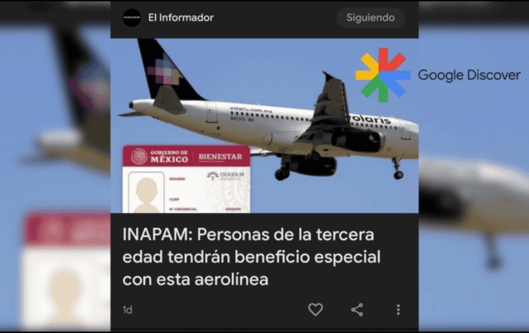Ahora puedes seguir directamente a EL INFORMADOR en Discover, lo que te permitirá ver más contenido de este medio en tu feed. EL INFORMADOR