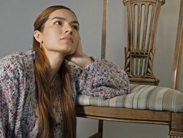 Sara Catalán, actriz da vida a dos personajes en la obra: “Macaria” y “Estela”. CORTESÍA