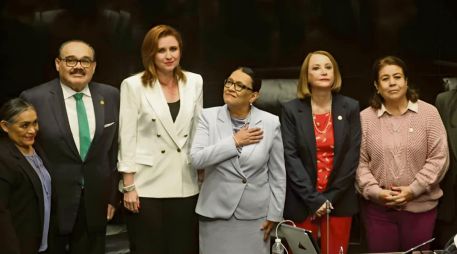 Rosa Icela Rodríguez compareció ayer ante el pleno de la Cámara Alta. EL UNIVERSAL