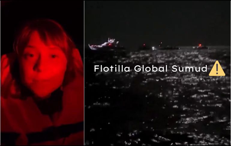 Esto es lo que se sabe hasta el momento de la intercepción de la Flotilla Global Sumud. ESPECIAL / X: @GlobalSumudF