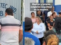 Ante la alerta, madres y padres se manifestaron a las afueras de la escuela exigiendo medidas de seguridad inmediatas, entre ellas la revisión de mochilas para prevenir cualquier riesgo. ESPECIAL