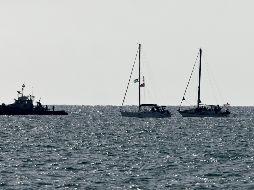 Un buque de la Flotilla Global Sumud llega al al puerto de Ashdod, Israel, tras ser interceptado por las autoridades israelíes. EFE/EPA/A. Safadi